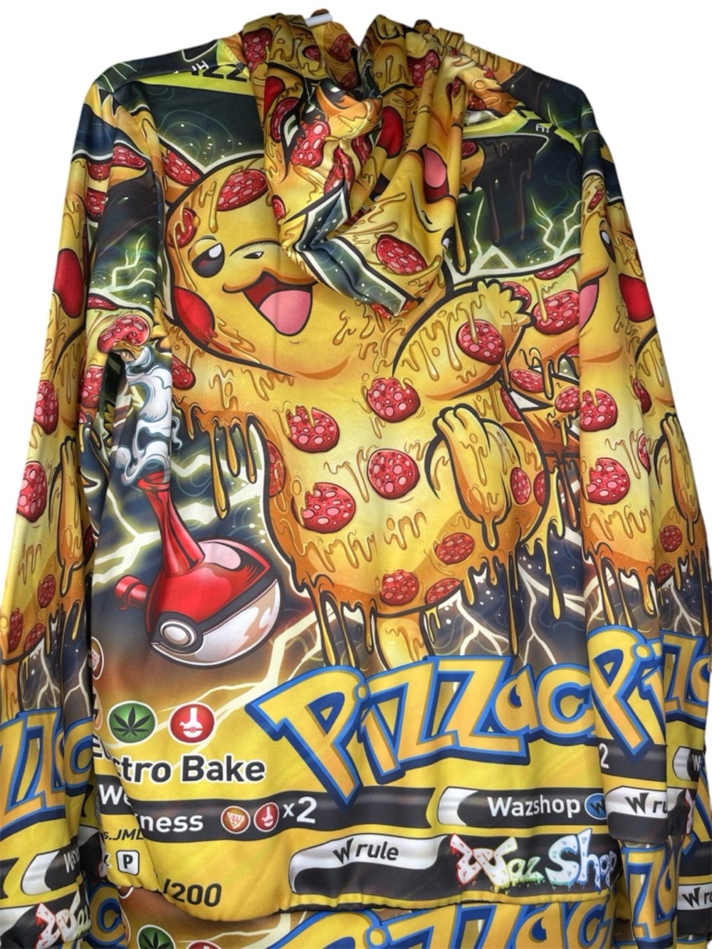 Pizzachu Hoodie Yellow Pizza Graphic Hoodie